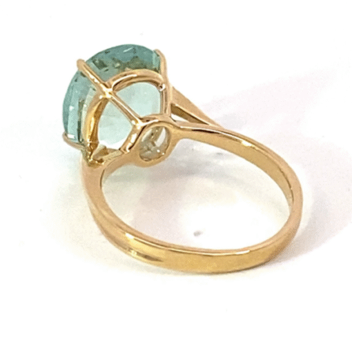 Aquamarine Natural Genuine Gemstone 14 Kt White Gold Lady's  Ring RFK560 - Image 5