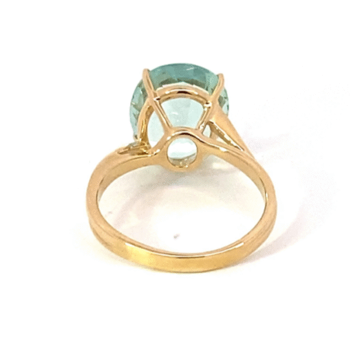 Aquamarine Natural Genuine Gemstone 14 Kt White Gold Lady's  Ring RFK560 - Image 4