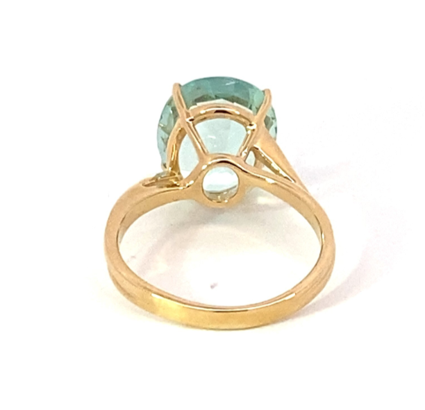 Aquamarine Natural Genuine Gemstone 14 Kt White Gold Lady's  Ring RFK560 - Image 4