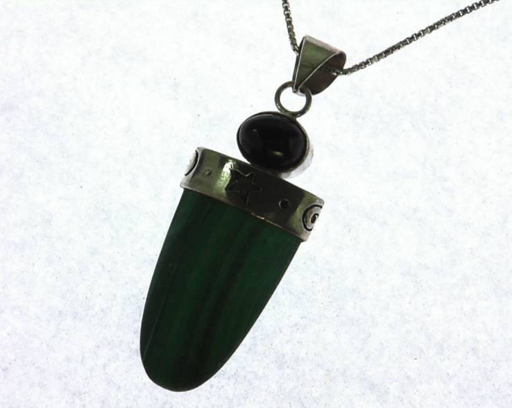 Beautiful Tiger eye and Malachite set in sterling silver PSS,1152 - Image 4