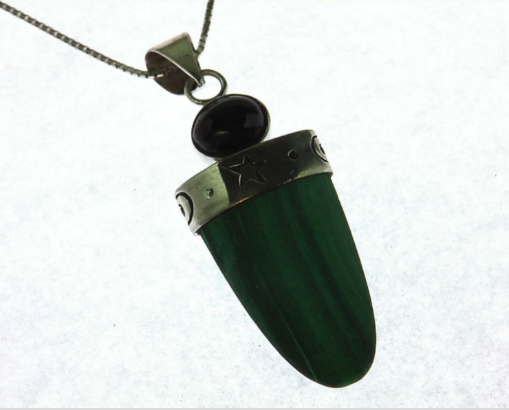 Beautiful Tiger eye and Malachite set in sterling silver PSS,1152 - Image 3