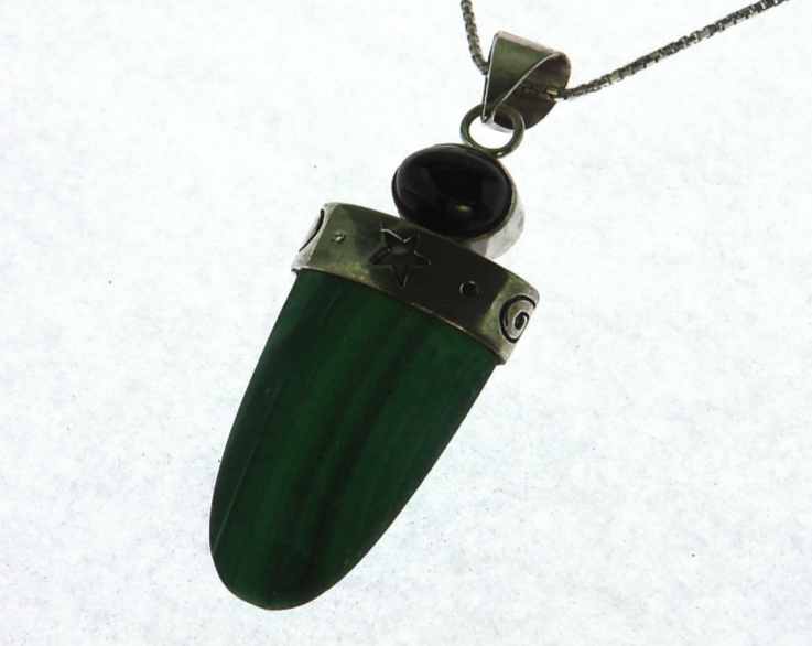 Beautiful Tiger eye and Malachite set in sterling silver PSS,1152 - Image 2