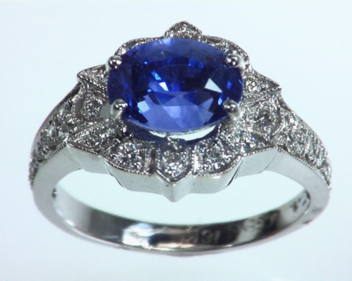 Blue Ceylon Sapphires Engagement Ring 18kt Lady,s Ring RFK,310 - Image 6
