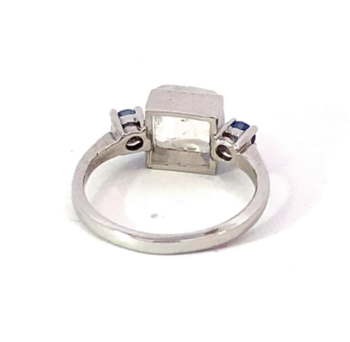 Blue Moonstone Genuine Gemstone Set with Sapphire's in 14 KT Gold Ring,RFK531 - Image 5