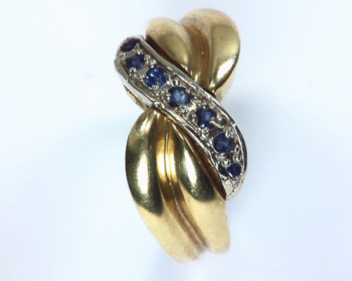 Blue Sapphire (Sri Lanka) Engagement Ring 14kt Yellow Gold RFK131 - Image 6