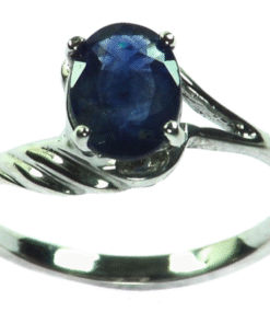 Alternative view of BLUE SAPPHIRE CEYLON IN  A STERLING SILVER RING, SIZE (CUSTOMIZABLE) RSS885