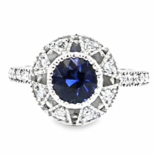 Blue Sapphire Genuine Gemstone Sri Lanka 14KT, Gold Engagement Ring,RFK580 - Image 8