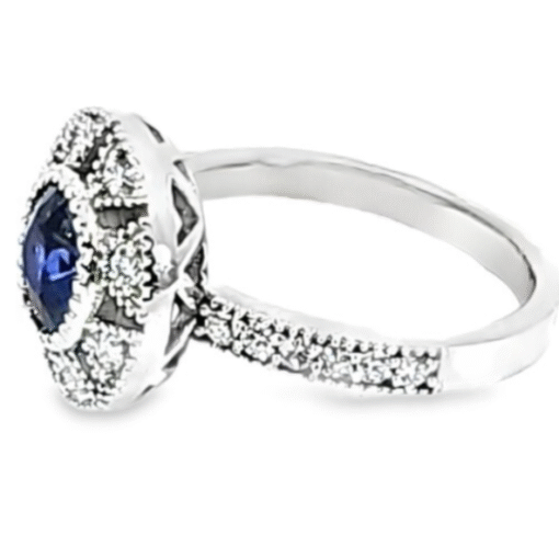 Blue Sapphire Genuine Gemstone Sri Lanka 14KT, Gold Engagement Ring,RFK580 - Image 7