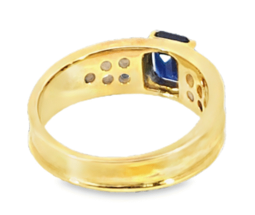 Blue Sapphire Natural Genuine 14 KT, Yellow Gold Diamond Engagement Ring H66 - Image 2