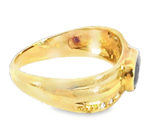 Blue Sapphire Natural Genuine 18 KT, Yellow Gold Diamond Engagement Ring H15 - Image 8