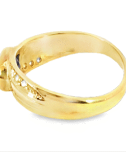 Alternative view of Blue Sapphire Natural Genuine 18 KT, Yellow Gold Diamond Engagement Ring H15