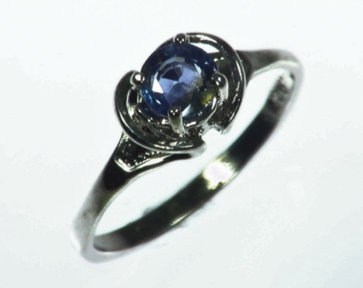 Blue Sapphire Natural Genuine Sterling Silver Lady,s Ring RSS,1051 - Image 5