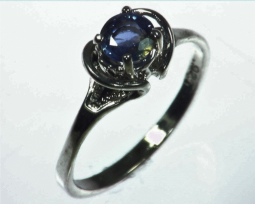 Blue Sapphire Natural Genuine Sterling Silver Lady,s Ring RSS,1051 - Image 2