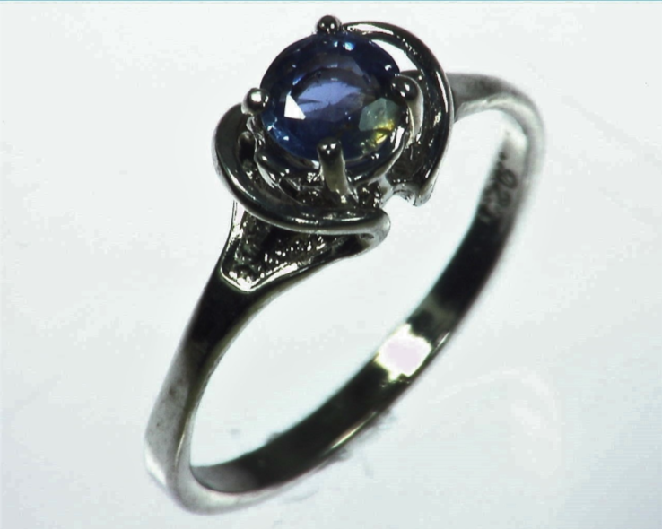 Blue Sapphire Natural Genuine Sterling Silver Lady,s Ring RSS,1051 - Image 2