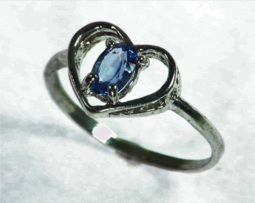 Blue Sapphire Natural Genuine Sterling Silver Lady,s Ring RSS,1057 - Image 5