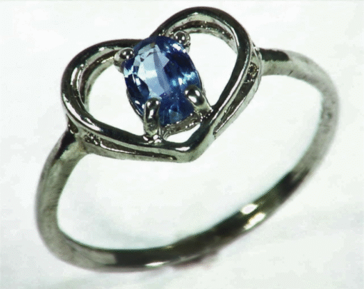 Blue Sapphire Natural Genuine Sterling Silver Lady,s Ring RSS,1057 - Image 3
