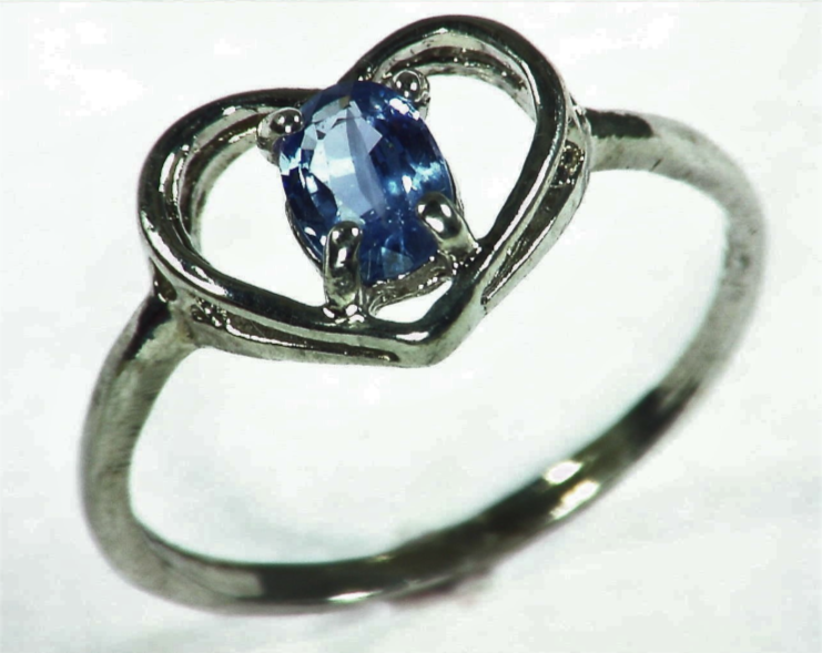 Blue Sapphire Natural Genuine Sterling Silver Lady,s Ring RSS,1057 - Image 3