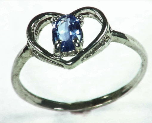 Blue Sapphire Natural Genuine Sterling Silver Lady,s Ring RSS,1057 - Image 2