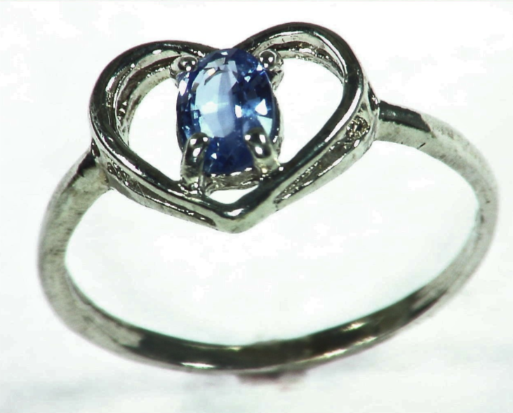 Blue Sapphire Natural Genuine Sterling Silver Lady,s Ring RSS,1057 - Image 2