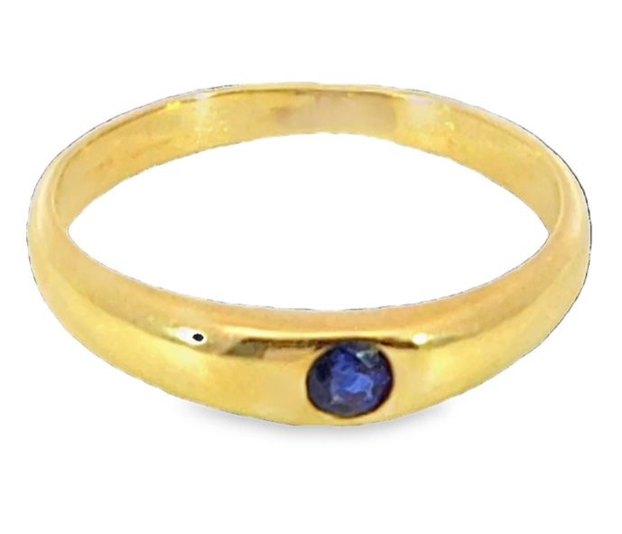 Blue Sapphire Sri Lanka Genuine 18 KT, Yellow Gold Diamond Engagement Ring,H42