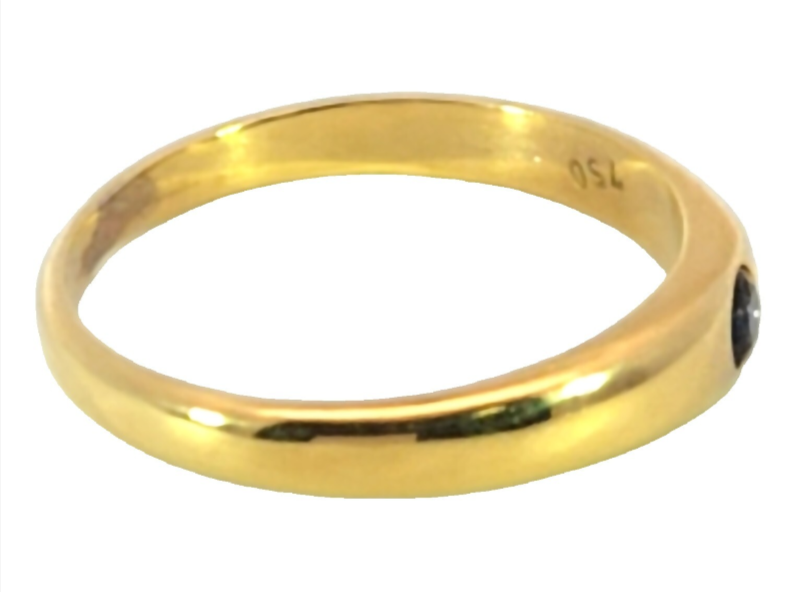 Blue Sapphire Sri Lanka Genuine 18 KT, Yellow Gold Diamond Engagement Ring,H42 - Image 2