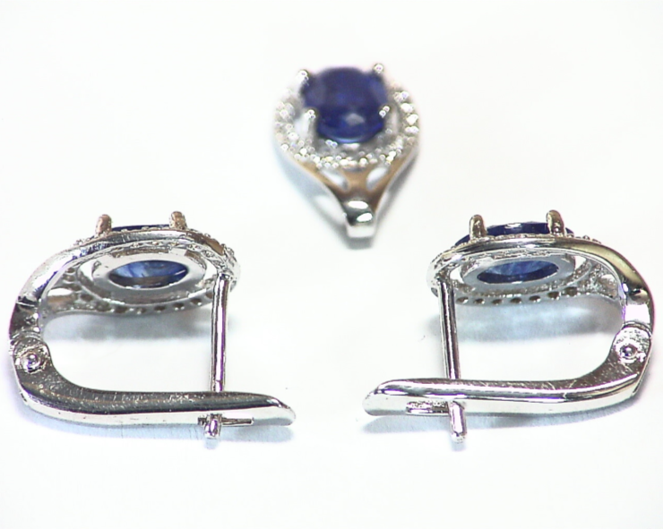 Blue Sapphire Sterling Silver Earring and Pendent Natural Gemstone, SSS,791 - Image 4