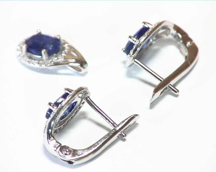 Blue Sapphire Sterling Silver Earring and Pendent Natural Gemstone, SSS,791 - Image 3