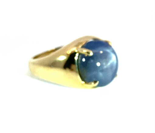 Blue Star Sapphire Natural Genuine Gemstone 14 KT Gold Gents Ring RFK,458 - Image 11