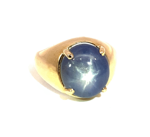 Blue Star Sapphire Natural Genuine Gemstone 14 KT Gold Gents Ring RFK,458 - Image 10