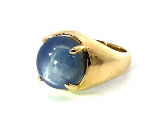 Blue Star Sapphire Natural Genuine Gemstone 14 KT Gold Gents Ring RFK,458 - Image 8