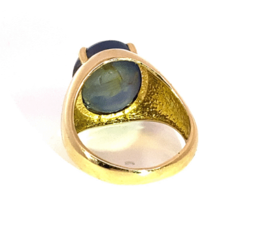 Blue Star Sapphire Natural Genuine Gemstone 14 KT Gold Gents Ring RFK,458 - Image 6