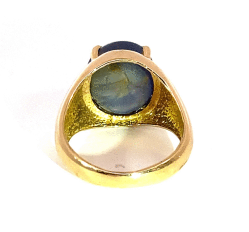 Blue Star Sapphire Natural Genuine Gemstone 14 KT Gold Gents Ring RFK,458 - Image 5