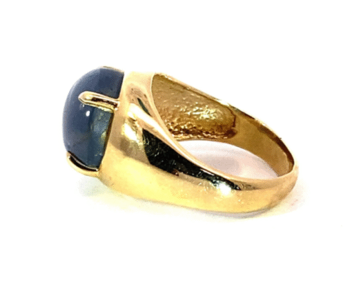 Blue Star Sapphire Natural Genuine Gemstone 14 KT Gold Gents Ring RFK,458 - Image 2