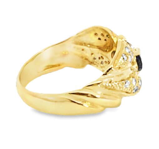 Blue Sapphire Sri Lanka Genuine 18 KT, Yellow Gold Diamond Engagement Ring H17 - Image 6