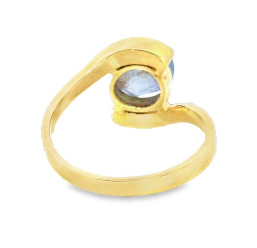 Blue Star Sapphire Unheated Gemstone Set in 18 kt Yellow Gold Lady's Ring H26 - Image 3