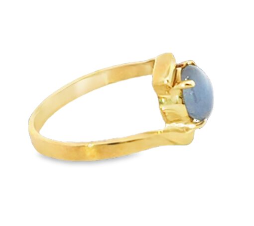 Blue Star Sapphire Unheated Gemstone Set in 18 kt Yellow Gold Lady's Ring H26 - Image 6