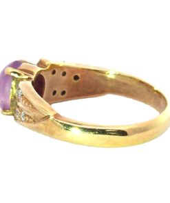 Alternative view of Pink Star sapphire Natural Genuine Gemstone Diamond 18 KT Engagement Ring H27