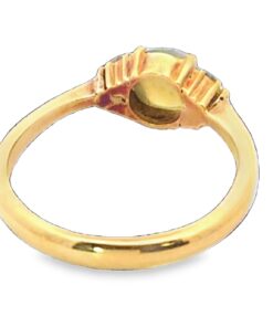 Alternative view of Cats Eye Chrysoberyl and Diamond Natural Genuine Gemstones Yellow Gold Ring H30