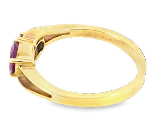 Natural Genuine Blue Sapphire and Ruby 18Kt Gold Lady's Ring H37 - Image 2