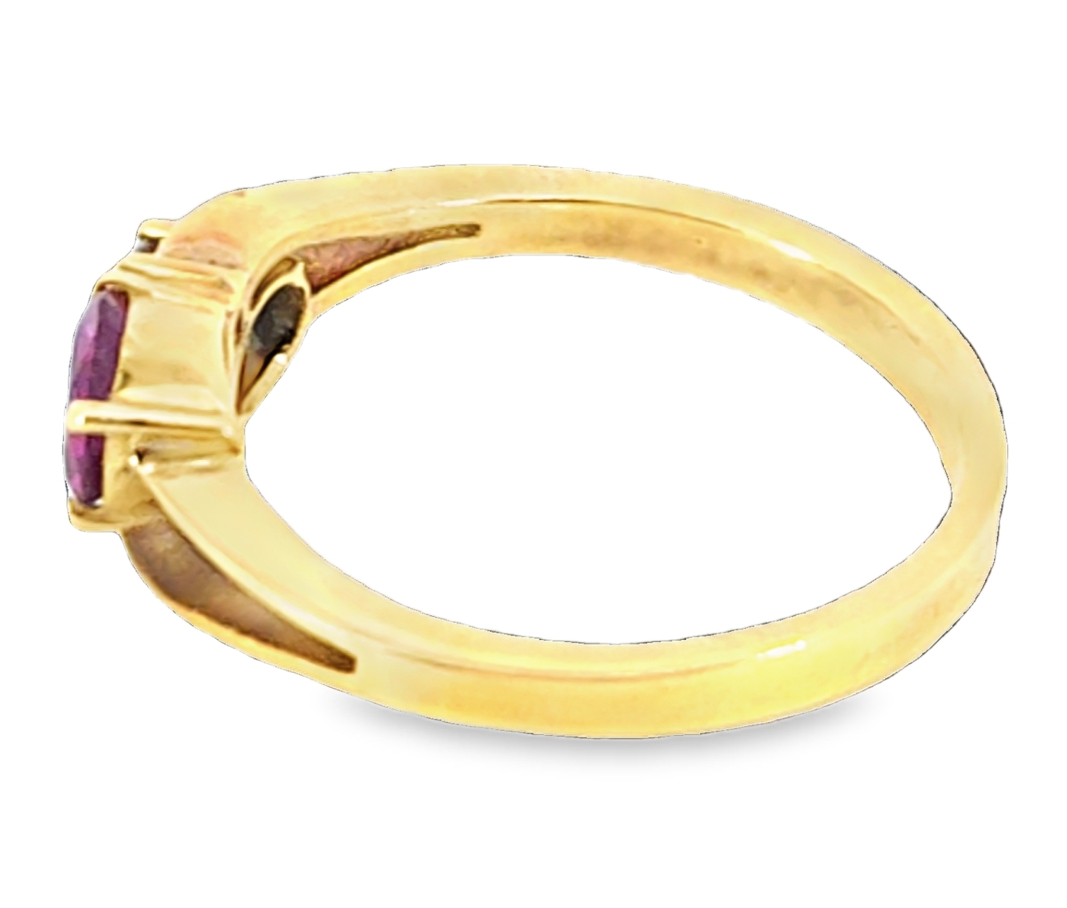 Natural Genuine Blue Sapphire and Ruby 18Kt Gold Lady's Ring H37 - Image 2