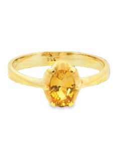 Yellow Sapphire Natural Genuine Gemstone 18KT Yellow Gold H3