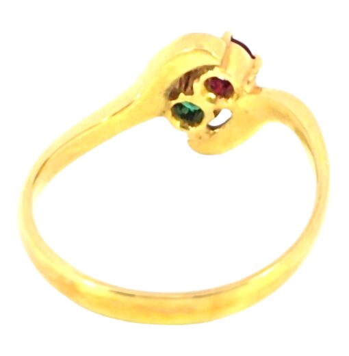 Ruby And Emerald Genuine Gemstone 18 KT Yellow Gold Ring H47 - Image 7