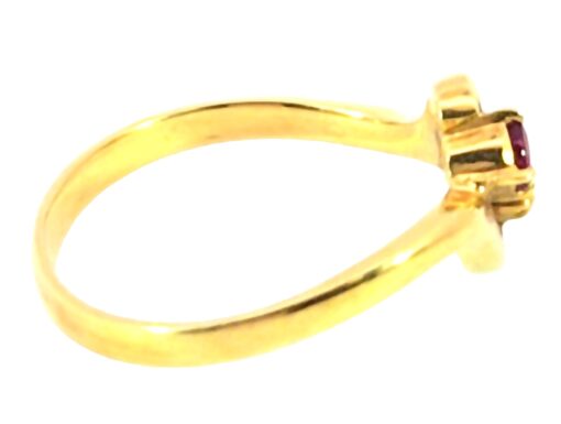 Ruby And Emerald Genuine Gemstone 18 KT Yellow Gold Ring H47 - Image 8