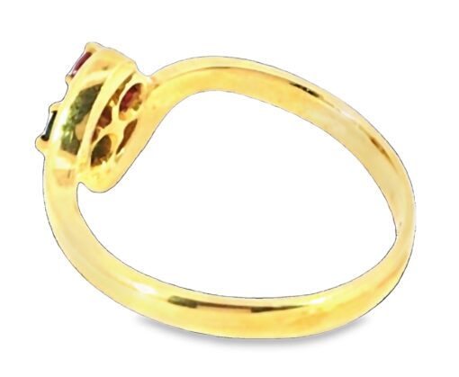 Ruby And Emerald Genuine Gemstone 18 KT Yellow Gold Ring H47 - Image 10