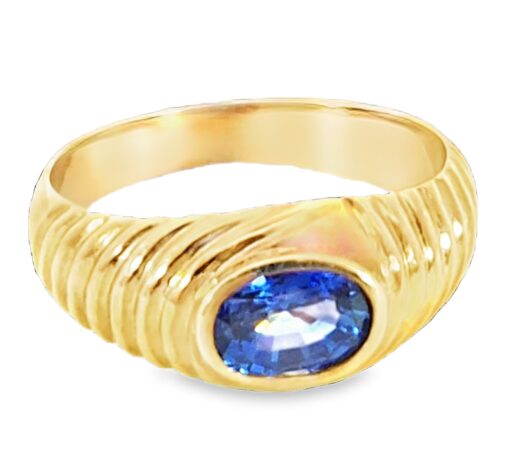 Blue Sapphire Sri Lanka Genuine 14 KT, Yellow Gold Diamond Engagement Ring H59 - Image 5