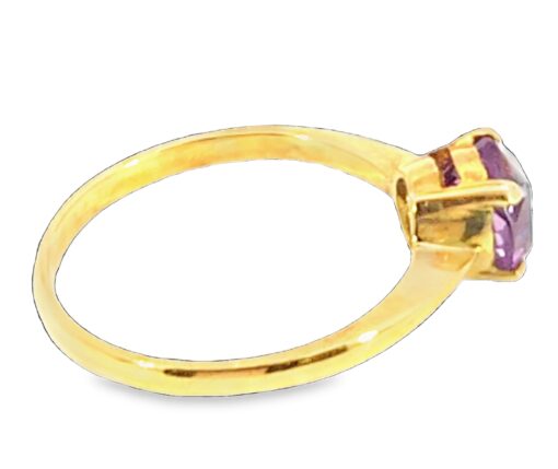 Purple Sapphire Natural Genuine 14 KT, Yellow Gold Lady's Ring, H63 - Image 4