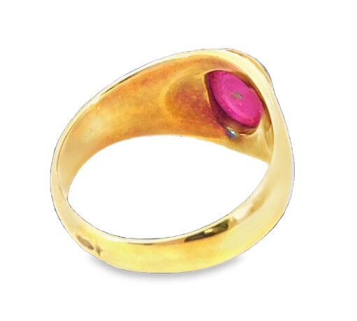 Natural Genuine Ruby Cabochon set in 14 kt Yellow Gold Lady's Ring H65 - Image 11