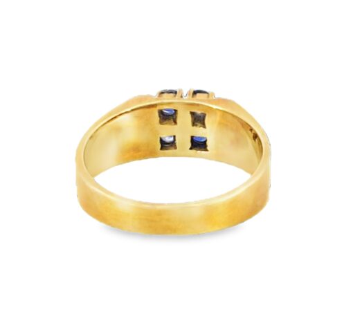Blue Sapphire Sri Lanka Genuine 14 KT, Yellow Gold Engagement Ring H68 - Image 3