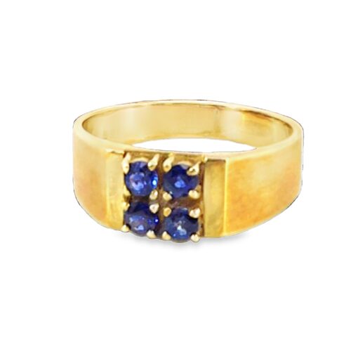 Blue Sapphire Sri Lanka Genuine 14 KT, Yellow Gold Engagement Ring H68 - Image 9