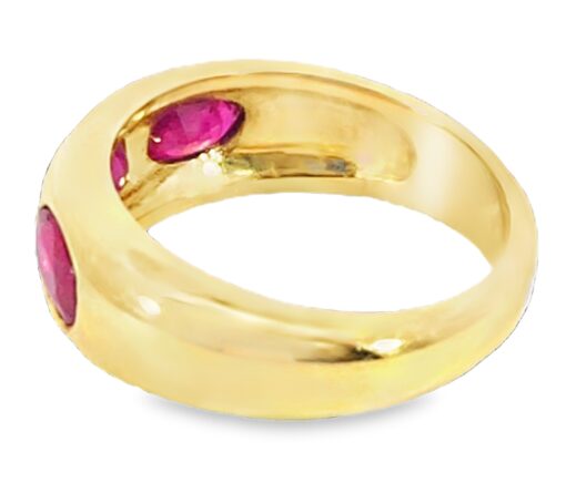 Ruby 3 stone Natural Genuine Gemstone Lady's Ring, H69 - Image 6